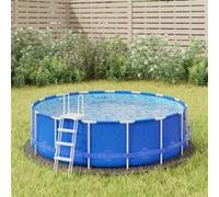 vidaXL Bâche de piscine gris clair Ø244 cm géotextile polyester