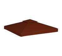 vidaXL Bâche de toit de pavillon avec tirage de cheminée 310 g/m² 3x3 m terre cuite