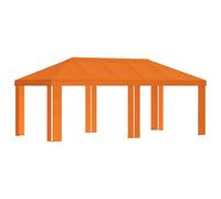 vidaXL Bâche de tonnelle 6 x 3 m orange polyester 190, auvent de jardin, solution parfaite pour l'ombre, grand polyester imperméable pour fêtes d'été