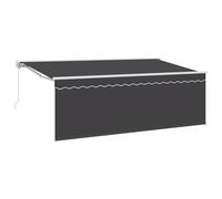vidaXL Bâche Manuelle rétractable en Anthracite, Blanc et Gris, 4 x 2 m, résistante à l'eau et aux intempéries. Idéale pour Installation Murale, en Aluminium, Protection UV, Parfait pour Le Jardin ou