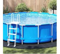 vidaXL Couvre-piscine rond Noir Plastique Ø 458 cm Couvre-piscine Rond