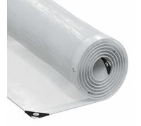 vidaXL Bâche Transparente avec œillets 8x8 m polyéthylène, bâche Claire, bâche Claire résistante, bâche en Plastique Transparente