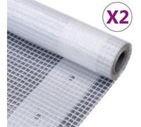 vidaXL Bâches Leno 2 pcs 260 g/m2 1,5x10 m Blanc