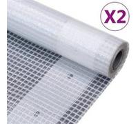 Bâches Leno 2 pcs 260 g-m² 1,5x20 m Blanc
