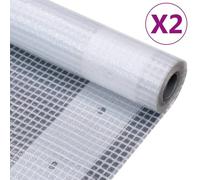 vidaXL Bâches Leno 2 pcs 260 g/m² 3x15 m Blanc