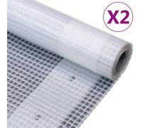 vidaXL Bâches Leno 2 pcs 260 g/m² 4x3 m Blanc