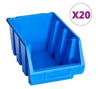 vidaXL Bacs de rangement empilables 20 pièces bleu plastique