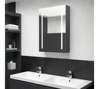 vidaXL Badkamerkast met spiegel en LED 50x13x70 cm grijs326497 Gris G