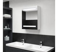vidaXL Badkamerkast met spiegel en LED 50x14x60 cm glanzend wit326486 Blanc G