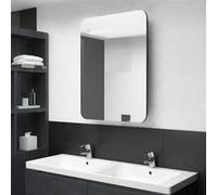 vidaXL Badkamerkast met spiegel en LED 60x11x80 cm zwart326503 Noir G