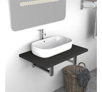 vidaXL Meuble de salle de bain – Étagère suspendue support lavabo – Gris 60x40x16,3 cm