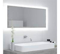 vidaXL Badkamerspiegel LED 100x8,5x37 cm acryl betongrijs804944 Gris G