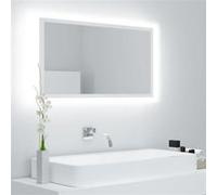 vidaXL Miroir à LED de salle de bain Blanc 80x8,5x37 cm Aggloméré
