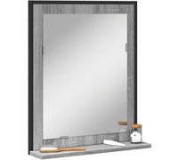vidaXL Miroir de Salle de Bain avec Étagère, Miroir de Maquillage, Miroir Coméstique, Miroir de Courtoisie, Moderne, Sonoma Gris Bois d'Ingénierie
