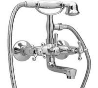 Robinet de baignoire à 2 poignées et déviateur de douche Chrome