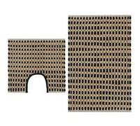 vidaXL Tapis de salle de bain tissés à la main Jute Naturel et Noir