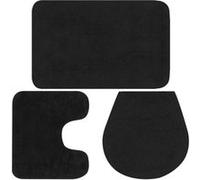 vidaXL Badmattenset stof antraciet 3 st133221 G