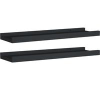 vidaXL Baguettes à tableaux 2 pcs. noir 40x9x3 cm MDF