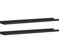 vidaXL Baguettes à tableaux 2 pcs. noir 80x9x3 cm MDF