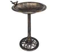 vidaXL Baignoire de jardin pour oiseaux Bronze Plastique