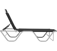 Chaise longue aluminium et textilène noir