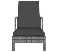 Chaise Longue Avec Accoudoirs Résine Tressée Gris Gris