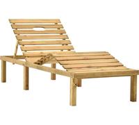 vidaXL Bain de soleil avec revêtement beige Bois de pin imprégné