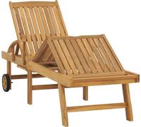 Chaise longue avec table en bois - TECK - 195 x 59.5 x 35 cm