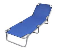 vidaXL Bain de soleil Chaise longue pliable avec dossier ajustable Bleu