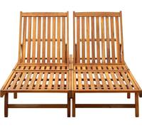 vidaXL Bain de soleil double en bois massif d'acacia