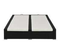 vidaXL Bain de soleil double poly rotin noir