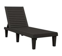 vidaXL Bain de soleil noir 155x58x83 cm Polypropylène