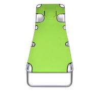 vidaXL Bain de soleil pliable avec appui-tête réglable Vert pomme