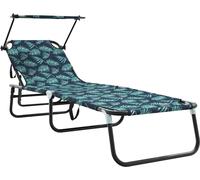 vidaXL Bain de soleil pliable avec coussin vert 56 x 190 x 81cm Tissu