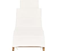 vidaXL Bain de soleil pliable avec revêtement blanc crème en teck massif