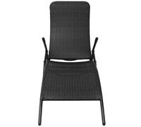 vidaXL Bain de soleil pliable Poly rotin noir