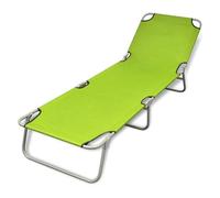 vidaXL Bain de soleil 41480 - chaise longue pliable avec dossier ajustable, acier vert