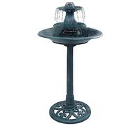 vidaXL Bain pour Oiseaux avec Fontaine Baignoire pour Oiseaux Balcon Terrasse Extérieur Résistant aux Intempéries Vert 50x91 cm Plastique