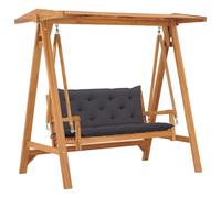 Vidaxl Balancelle Avec Coussin Anthracite 170 Cm Bois De Teck Solide