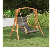 vidaXL Balancelle avec coussin – bois courbé massif, finition teck
