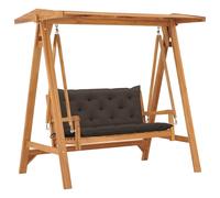 Vidaxl Balancelle Avec Coussin Taupe 170 Cm Bois De Teck Solide