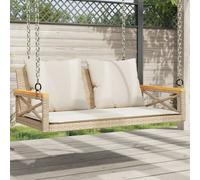 Vidaxl Balancelle Avec Coussins Beige 109x62x40 Cm Résine Tressée