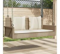 Vidaxl Balancelle Avec Coussins Beige 119x56x48 Cm Résine Tressée