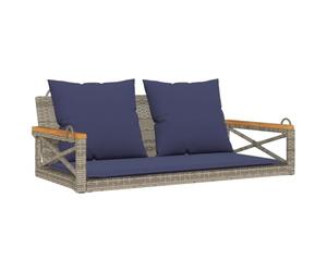 vidaXL Balancelle avec Coussins Gris 109x62x40 cm résine tressée
