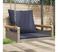 Vidaxl Balancelle Avec Coussins Gris 63x62x40 Cm Résine Tressée