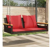 Vidaxl Balancelle Avec Coussins Marron 109x62x40 Cm Résine Tressée