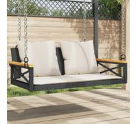 Vidaxl Balancelle Avec Coussins Noir 109x62x40 Cm Résine Tressée