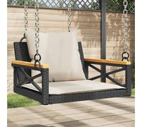 Vidaxl Balancelle Avec Coussins Noir 63x62x40 Cm Résine Tressée