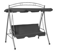 vidaXL Balancelle convertible à auvent Anthracite 198x120x205 cm Acier