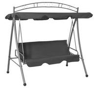 vidaXL Balancelle convertible à auvent Anthracite 198x120x205 cm Acier Gris G